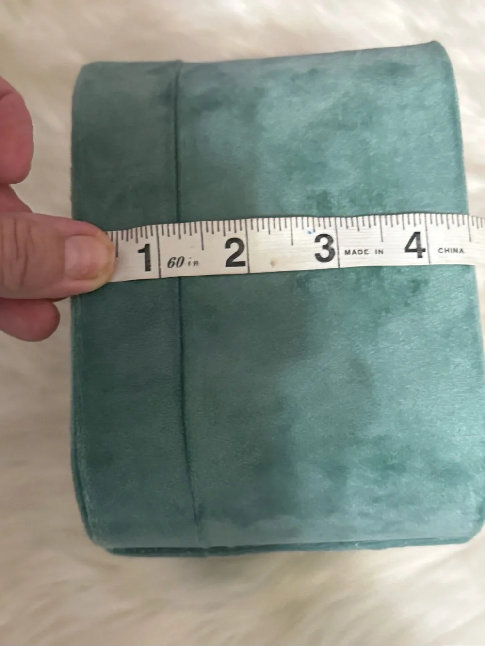 Velvet Jewelry Organizer Box in Mint Green - Compact Travel Case